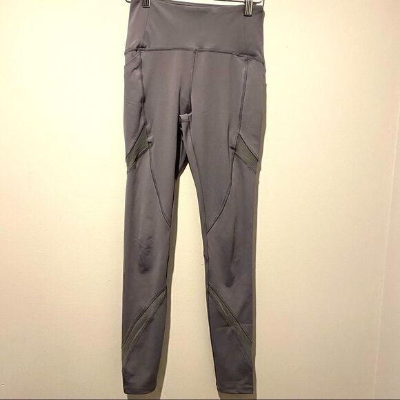 Forever 21 gray workout leggings pockets mesh Xs - Picture 1 of 7
